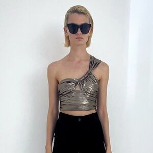 Zara Shimmering Metallic Top